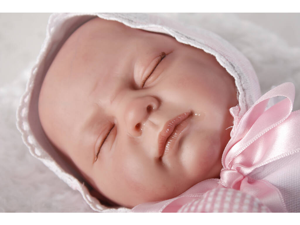 Muñeca Reborn Baby 52 cm Vestido Blanco Berbesa 5301