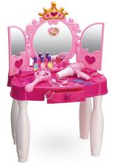 Coiffeuse Princesses Coeurs avec Accessoires et Connexion Mp3 71x49x29cm