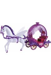 Kit Figurine Cheval Ailé Magique Avec Carrosse Lilas 53 cm