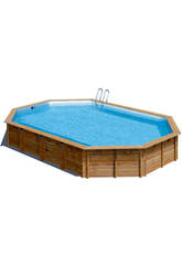 Piscina Ovalada Madera Vermella 672x472x146 Cm. Gre 790090