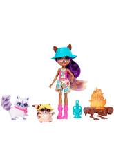 Enchantimals Campeggio nel Bosco Bambola 2 Cuccioli Accessori Mattel FJJ29