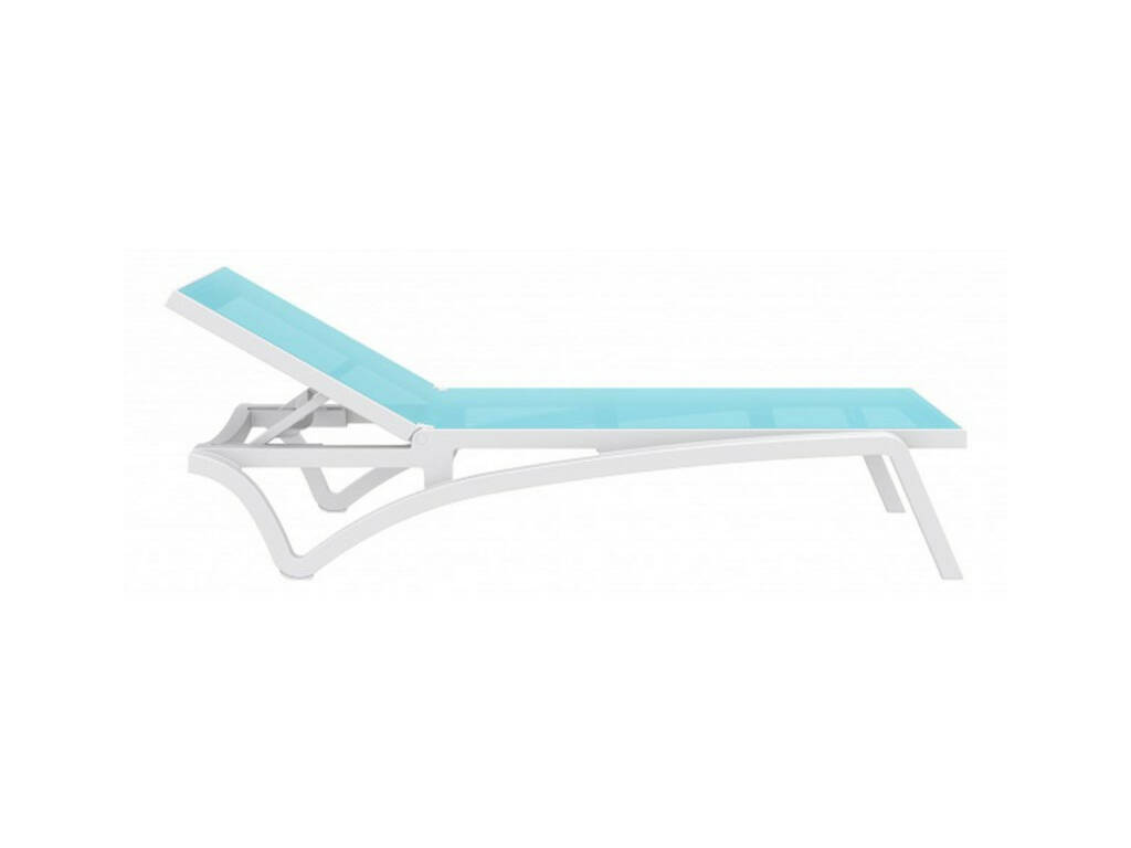 Costa Liegenstuhl - Farbe Weiss/Turquoise Poolstar GD-COSSL-WH58