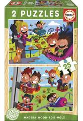 Puzzle Madeira 2x25 Parque De Diversões Educa 17620