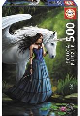 Quebra-cabe�a 500 Lagoa Encantada, Anne Stokes Educa 17652