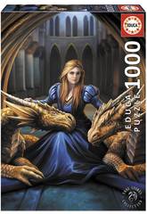 Quebra-cabe�a 1000 Lealtad Feroz de Anne Stokes Educa 17692