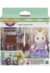 Sylvanian Town Ragazza Gatto con Violoncello 6010