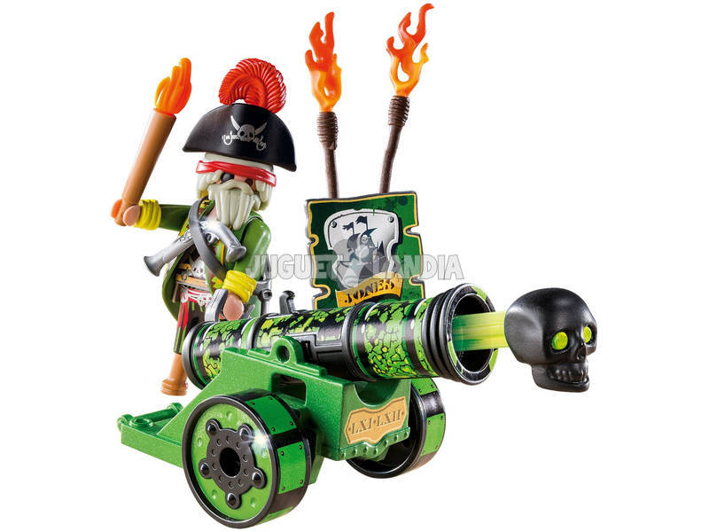 Playmobil Capitaine Pirate avec Canon Vert Interactif