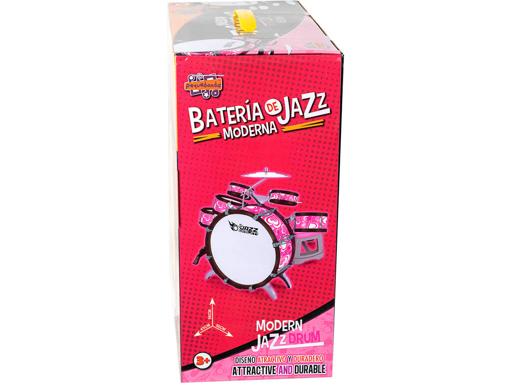 Bateria Rosa Jazz 5 Tambores e Pratos 
