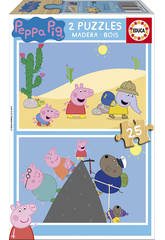 Puzzle 2x25 Peppa Pig 26x18 cm EDUCA 17158