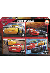 Puzzle Multi 4 50-80-100-150 Cars Educa 17179