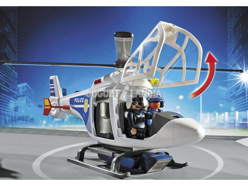 Playmobil Hélicoptère de Police avec Projecteur de Recherche 6921