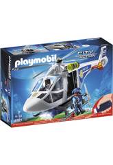 Playmobil Hélicoptère de Police avec Projecteur de Recherche 6921