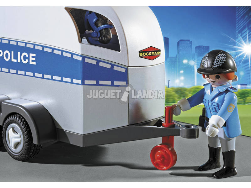 Playmobil Polícia Com Cavalo e Reboque 6922