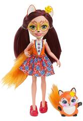 Enchantimals DVH89 Bambola Felicity la Volpe con Amico Cucciolo