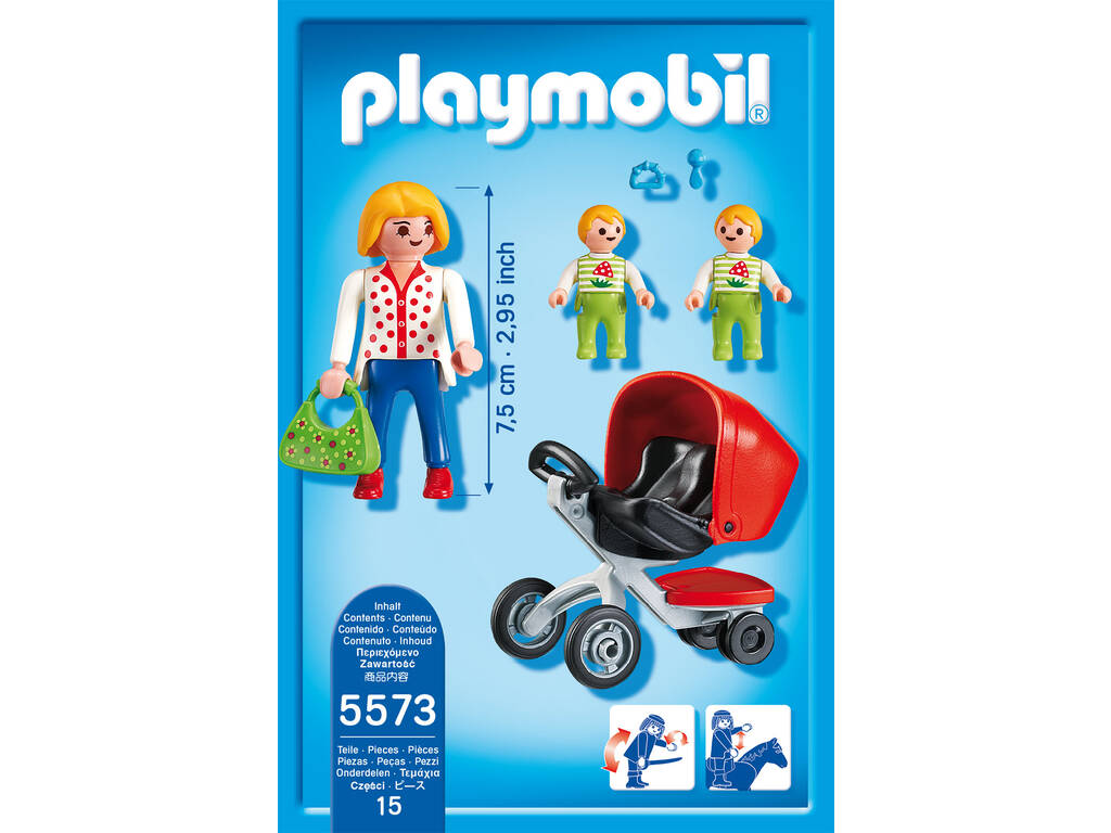  Playmobil Maman avec Baladeuse de Jumeaux