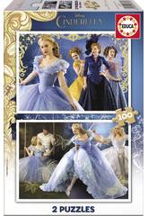 Puzzle 2X100 Cenicienta Borde Dorado