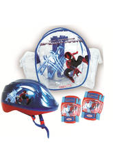 Spiderman Mochila con Casco y Protecciones
