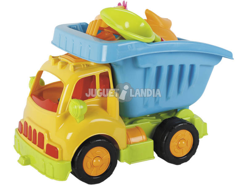 Camião Basculante de Brinquedo com Acessórios Praia 