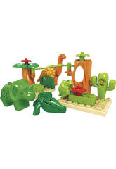 Cubo Blocchi Costruzioni Dinosauri 17 pezzi 