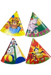 Tüte mit 4 Partyhüten für Kinder Globolandia 5576