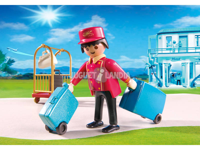 Playmobil fattorino con carrello dei bagagli