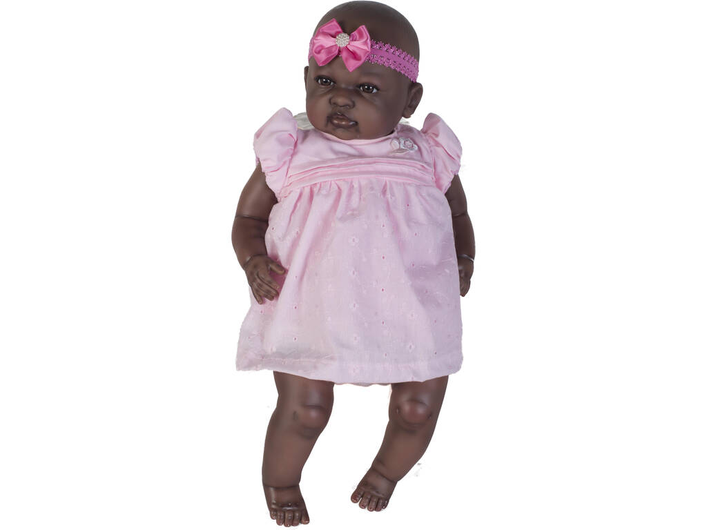 Muñeca Reborn Baby 52 cm. Vestido Rosa Negrita Berbesa 53001