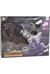 Dinosaure 32 cm qui Marche avec Lumière, Son et 3 Oeufs