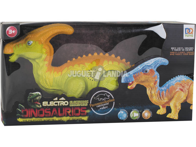 Dinosauro Parasaurolophus che cammina con luce e suono di 36 cm.