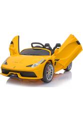 Coche Deportivo Color Amarillo con Radio Control 6v.