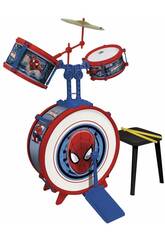 Spiderman Bateria 3 Elementos Com Banquinho Reig 555