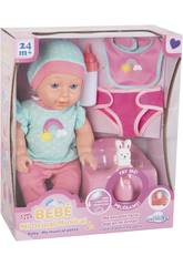 Boneca Beb� 30 cm. com Bacio Musical e Acess�rios para Banho