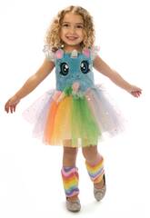 Costume Bambino S Unicorno Azzurro Occhietti 