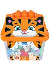 Mega Bloks Secchiello Cucciolo Tigre 25 Blocchi Mattel GCT48