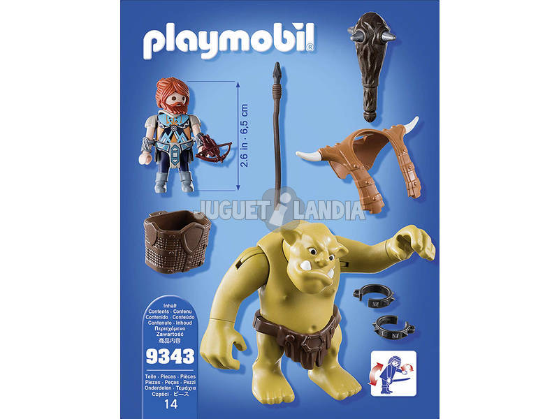 Playmobil Knights Guerriero con Troll Gigante 9343
