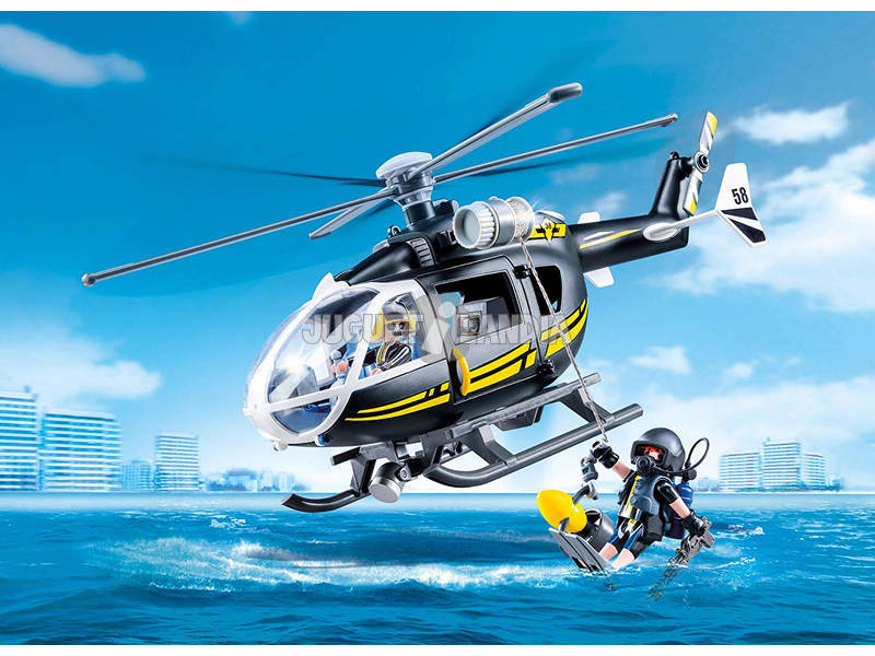 Playmobil City Action Elicottero Unità Speciale con sommozzatore 9363