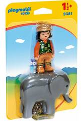 Playmobil 1.2.3 Custode dello zoo con elefante 1.2.3 9381