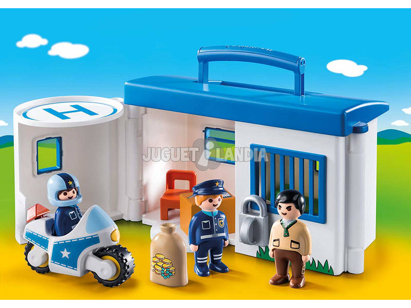 Playmobil 1,2,3 Commissariat de Police Mallette 9382 