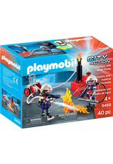 Playmobil Pompiers avec Pompe à Eau 9468