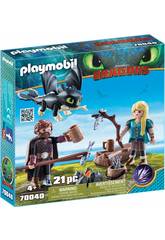 Playmobil Dragons Hiccup e Astrid con Baby Dragon 70040