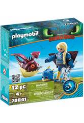 Playmobil Drachenzähmen Leicht Gemacht Astrid mit Fluganzug und Nimmersatt 70041