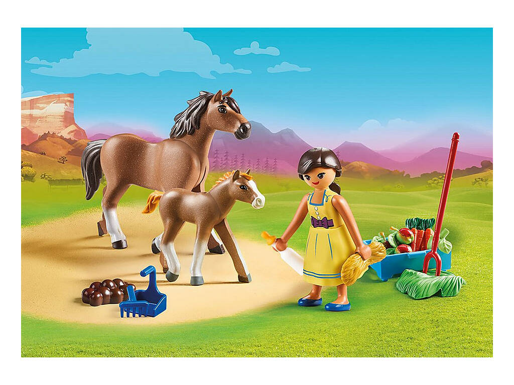Playmobil Pru com Cavalo e Potro 70122