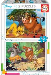 Puzzle 2x20 Disney Animals Educa 18103