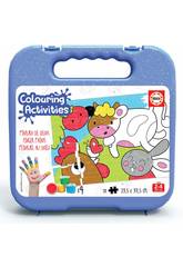 Mallette Colouring Activities Puzzle 20 Animaux De La Ferme Educa 18209