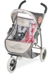 Poussette de Poup�es G�mellaire Pliante Reborn Decuevas 90331