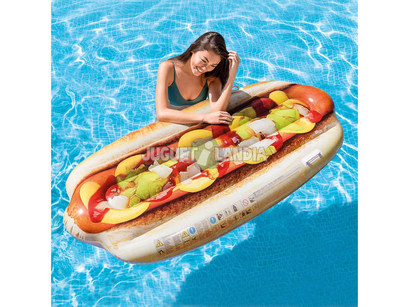Colchonete Inflável Desenho Hotdog Realista 180x89 cm. Intex 58771