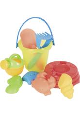 Seau de plage 14X15 cm. avec Arrosoir et des Accessoires 9 Pi�ces