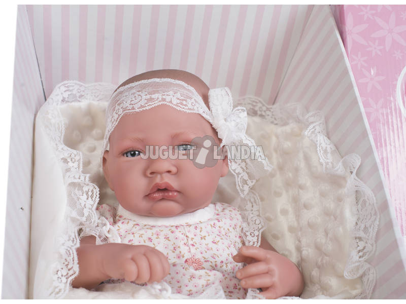 Neugeborene Puppe Beige Decke 42 cm. Antonio Juan 5044