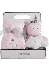 Kit Couverture Avec Licorne En Peluche 25 cm. Llopis 25516