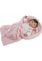Boneco Meu Pequeno Reborn 45 cm. Vestido Cor-de-Rosa Com Pelo Berbesa 4550