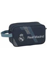 Trousse de Toilette Real Madrid Dark Grey avec Poign�e y 2 Fermetures � Glissi�re R�glables avec Chariot Safta 811834518